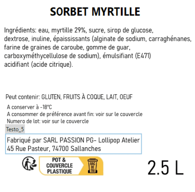 SORBET MYRTILLE